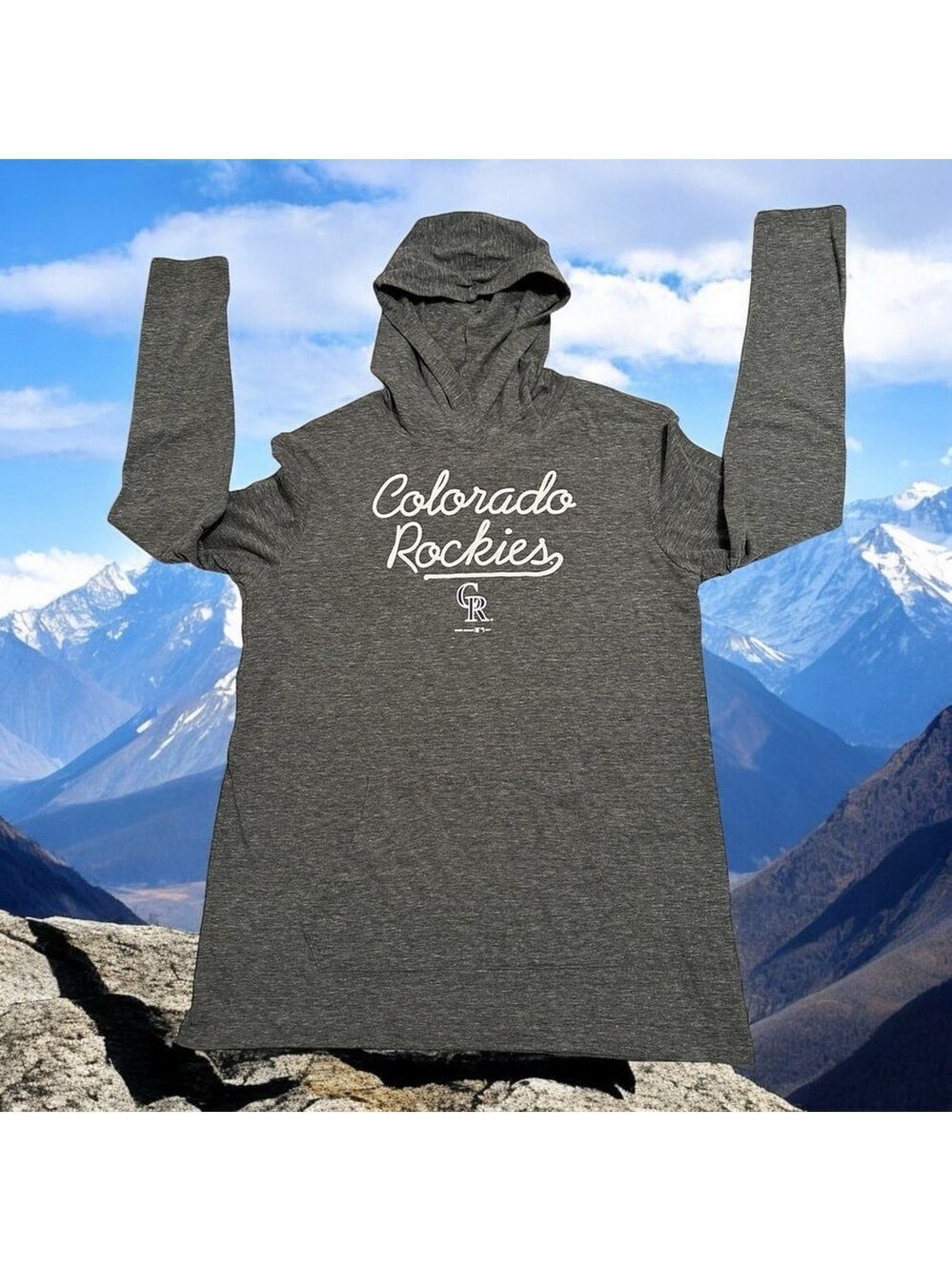 Heat Gear Colorado Rockies Hoodie Womens Large Gray Athleisure Lightweight Top